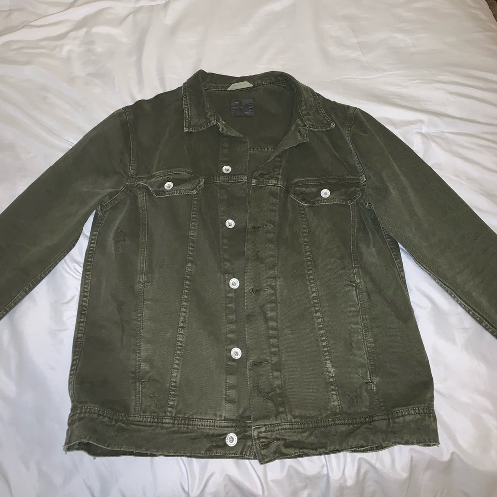 Green jean jacket